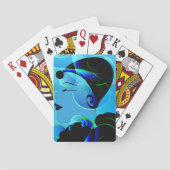 Blue Art Deco Spielkarten (Rückseite)