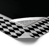 Blue Art Deco Style Abstrakt Poster (Ecke)