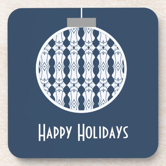 Blue Art Deco Untersetzer (Vorderseite)