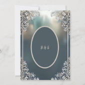 Blue Art Deko verzierter Rahmen Hochzeit sicher da (Rückseite)