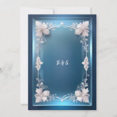 Blue Art Deko verzierter Rahmen Hochzeit sicher da (Rückseite)