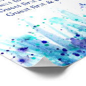 Blue Art Hochzeitstisch Planer 1-9 Tische Poster (Ecke)