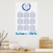 Blue Art Hochzeitstisch Planer 1-9 Tische Poster (Küche)