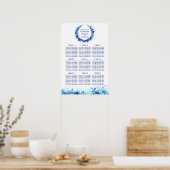 Blue Art Hochzeitstisch Planer 1-9 Tische Poster (Küche)