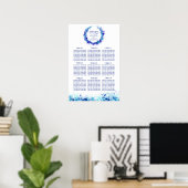 Blue Art Hochzeitstisch Planer 1-9 Tische Poster (Heimbüro)