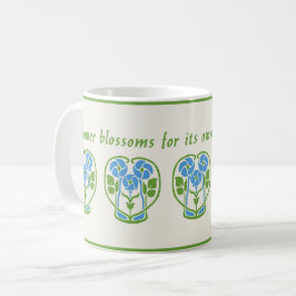 Blue Art Nouveau Blume Kaffee Tasse