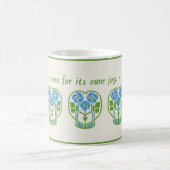 Blue Art Nouveau Blume Kaffee Tasse (Mittel)