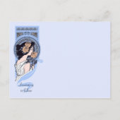 Blue Art Nouveau Save the Date Postkarte (Rückseite)
