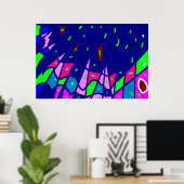 Blue Art Print Poster (Heimbüro)