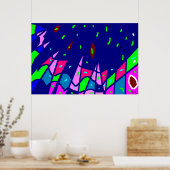 Blue Art Print Poster (Küche)