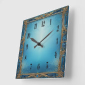 Blue Art Quadratische Wanduhr (Winkel)