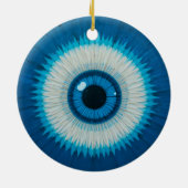 Blue Artistic Evil Eye Design Keramik Ornament (Hinten)