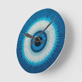 Blue Artistic Evil Eye Design Runde Wanduhr (Winkel)