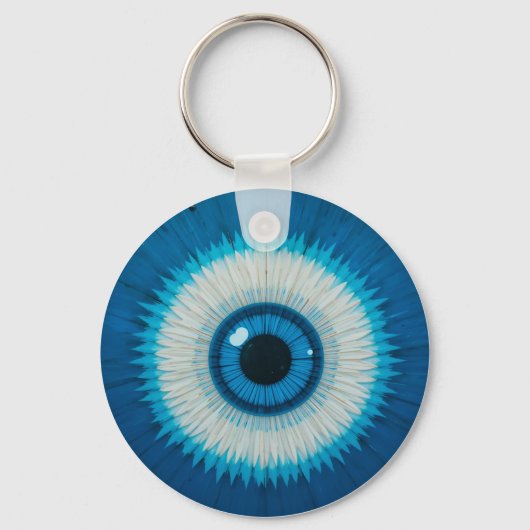 Blue Artistic Evil Eye Design Schlüsselanhänger (Vorderseite)