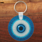 Blue Artistic Evil Eye Design Schlüsselanhänger (Vorderseite)
