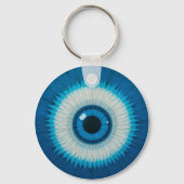 Blue Artistic Evil Eye Design Schlüsselanhänger (Rückseite)
