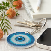 Blue Artistic Evil Eye Design Schlüsselanhänger (Vorderseite rechts)