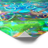 Blue Artistic Floral Individuelle Name Mantra Insp Poster (Ecke)