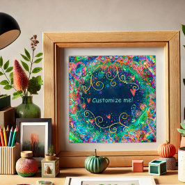 Blue Artistic Floral Individuelle Name Mantra Insp Poster