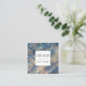 Blue Artistic Funky Music Theme with Social Icons Quadratische Visitenkarte (Stehend Vorderseite)