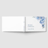 Blue Artistic Watercolor Floral Wedding Gästebuch (Voll)