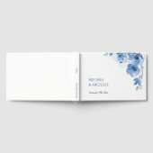 Blue Artistic Watercolor Floral Wedding Gästebuch (Voll)