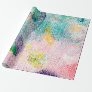 Blue Artistic. Weiße zeitgenössische Präsentation. Geschenkpapier