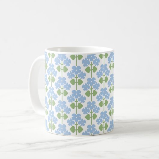 Blue Arts & Crafts Primroses Kaffee Tasse (Vorderseite Links)