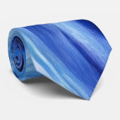 Blue Artsy Abstract Cool Colors Tie Krawatte (Gerollt)