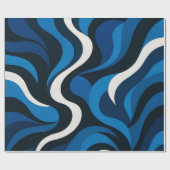 Blue Artsy Wrapping Paper Geschenkpapier (Flach)