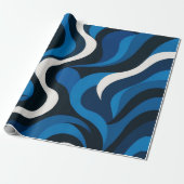Blue Artsy Wrapping Paper Geschenkpapier (Ungerollt)
