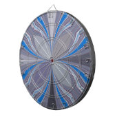 Blue Ash Gray Polka Dot Textur Kunst drucken Dartscheibe (Vorderseite rechts)