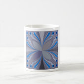 Blue Ash Gray Polka Dot Textur Kunst drucken Kaffeetasse (Mittel)