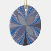 Blue Ash Gray Polka Dot Textur Kunst drucken Keramikornament (Rechts)