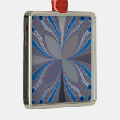 Blue Ash Gray Polka Dot Textur Kunst drucken Ornament Aus Metall (Rechts)