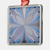 Blue Ash Gray Polka Dot Textur Kunst drucken Ornament Aus Metall (Links)