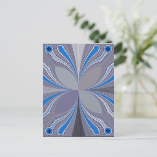 Blue Ash Gray Polka Dot Textur Kunst drucken Postkarte (Stehend Vorderseite)