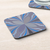 Blue Ash Gray Polka Dot Textur Kunst drucken Untersetzer (Linke Seite)