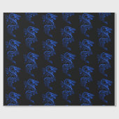 Blue Asian Dragon Geschenkpapier (Flach)