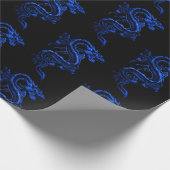 Blue Asian Dragon Geschenkpapier (Ecke)