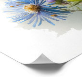 Blue Aster Blumen Art Print Poster (Ecke)