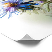Blue Aster Blumen Art Print Poster (Ecke)