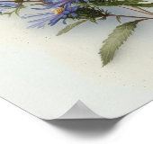 Blue Aster Blumen Art Print Poster (Ecke)