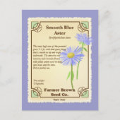 Blue Aster Seed Packet Postkarte (Vorderseite)