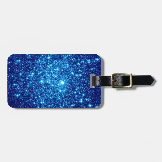 Blue Astral Glitzer Gepäckanhänger (Vorderseite horizontal)