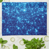 Blue Astral Glitzer Geschirrtuch (Gefaltet)