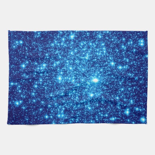 Blue Astral Glitzer Geschirrtuch (Horizontal)