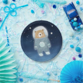 Blue Astronaut Bear Space Baby Dusche Pappteller (Party)