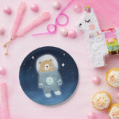 Blue Astronaut Bear Space Baby Dusche Pappteller (Party)