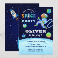 Blue Astronaut Galaxy Weltraumbahnhof Party Geburt